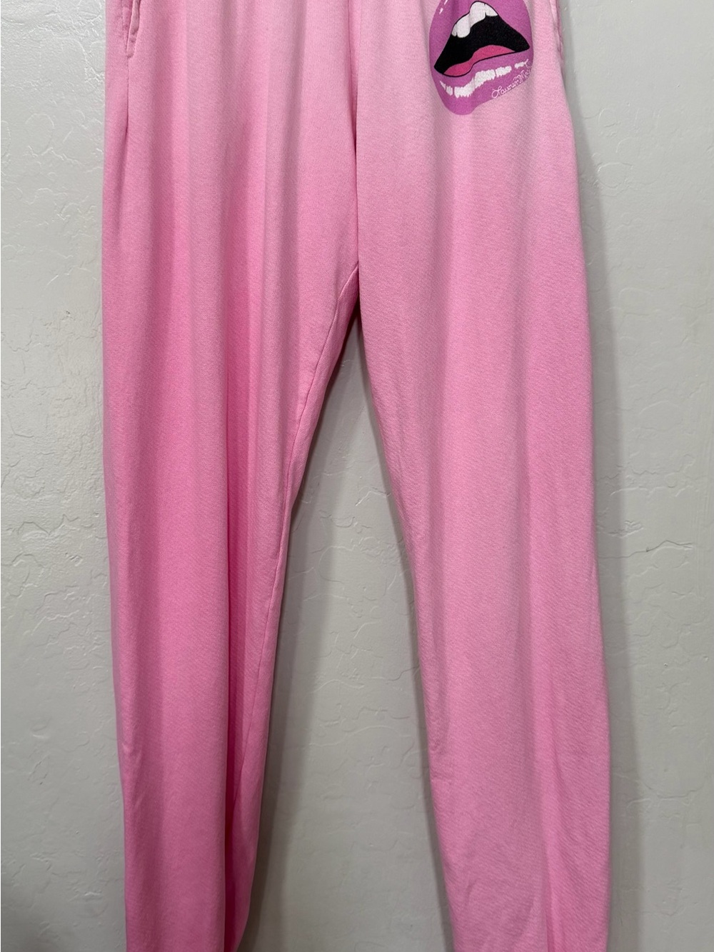 LAUREN MOSHI Chantria Open Lip Sweatpant in Party Pink Ombre